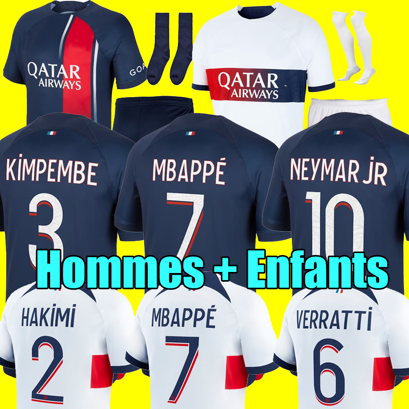 

PLAYER 10 MBAPPE 7 soccer jerseys HAKIMI SERGIO RAMOS PSGS SANCHES 22 23 24 Maillots football shirt 2023 2024 men kids kit sets uniform enfants, 22-23 4th kids