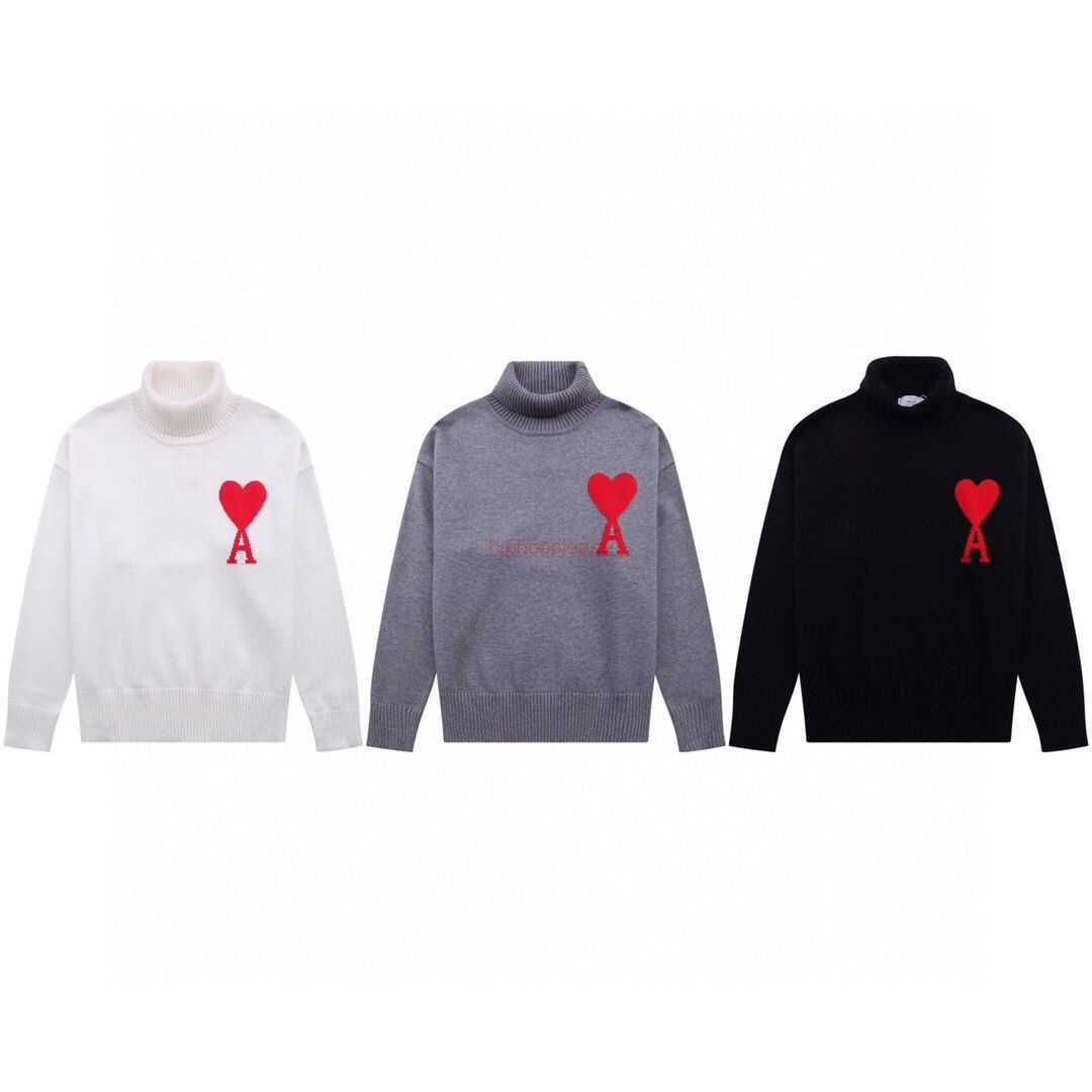 

Ami Designer Fashion Clothing Sweaters the Correct Version Ami Embroidery Love High Collar Autumn Winter Sweaters for Men Women Couples the Same Christmas Limited K, Shipping fee