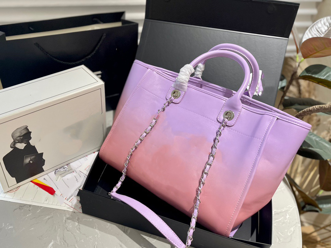 

New handbag Designer Women's Bag Women's Casual bag Fashion shoulder bag Crossbody bag Large capacity shopping bag Wallet Gradient Beach bag Size 34cm, Purple