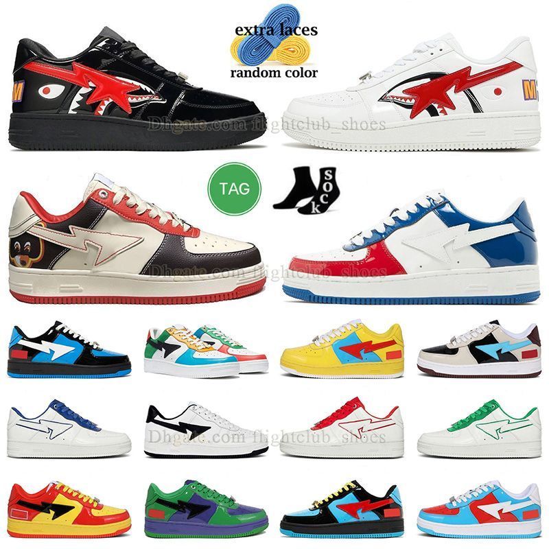 Designer Casual Chaussures Bapestas Shark Noir Bape Sta SK8 France College Dropout Shark Blanc ABC Camo Combo Bleu Hommes Femmes Sneaker Schuhe P