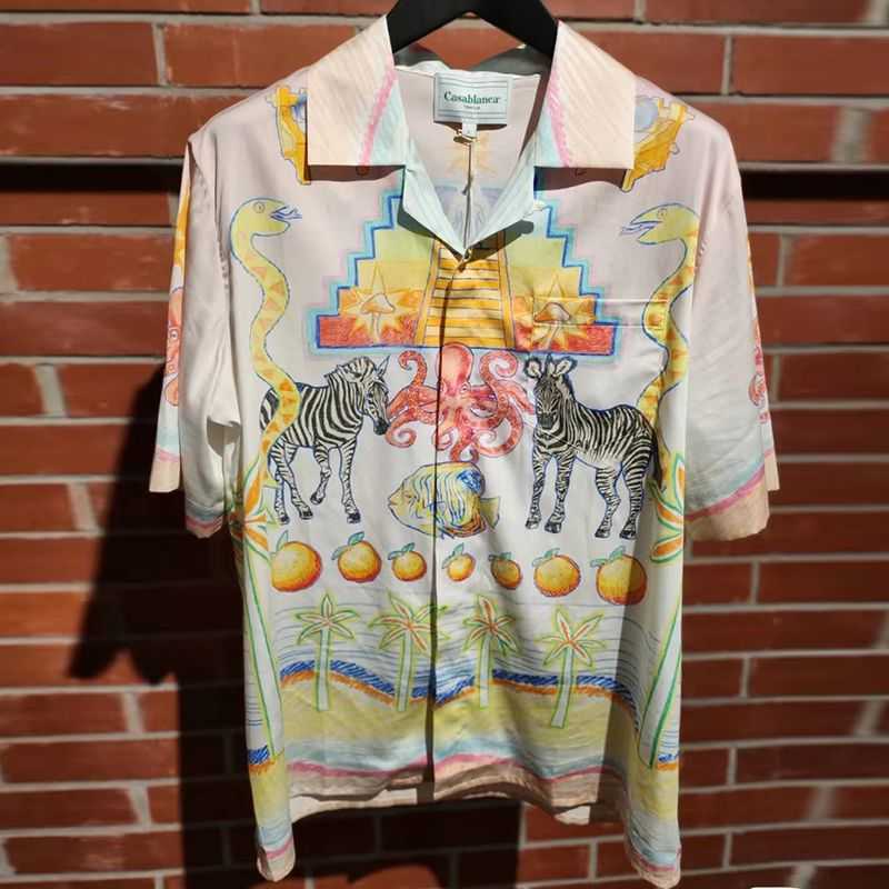 

Casa Designer Fashion Clothing Shirts Tracksuits Haha Boutique Casablanca Shirt Men's Women's Summer Loose Versatile Travel Fashion Brand Short Sleeve 2025, Shipping fee