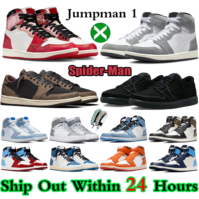 

2023 designer Spider-Verse 1s Basketball Shoes Men Women 1 Low Olive Black Phantom Reverse Mocha Lost Found Lucky lows Green Bred Patent Mens Trainer Sports Sneakers, #9 space jam