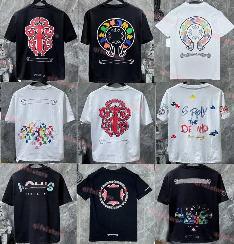 

2023Mens Classic t Shirt Heart Fashion Ch High Quality Brand Letter Sanskrit Cross Pattern Sweater T-shirts Designers Chromes Pullover Tops Cotton Tshirts f1, W1111