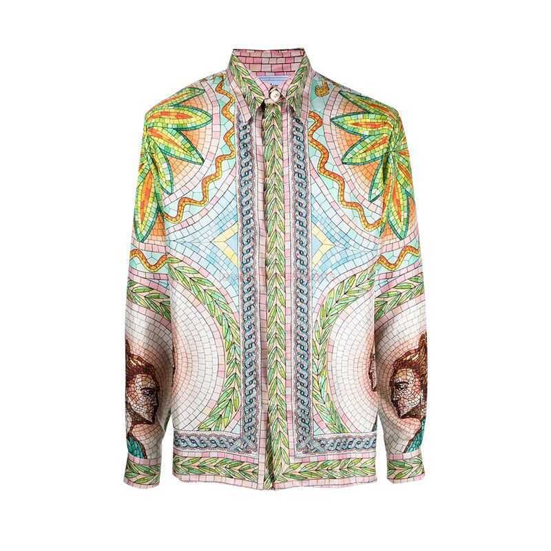 

Casa Designer Fashion Clothing Shirts Tracksuits High Quality Casablanca23 Linlang Pop Portrait for Men Women Lovers Same Fashion Brand Hawaiian Long Sleeve Shirt, Shipping fee