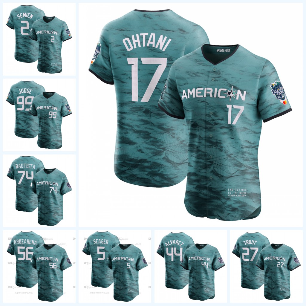 

American League 2023 All Star Jersey Shohei Ohtani Marcus Semien Mike Trout Vladimir Guerrero Jr Randy Arozarena Corey Seager Yandy Diaz Aaron Judge Yordan Alvarez, Women s-xxl