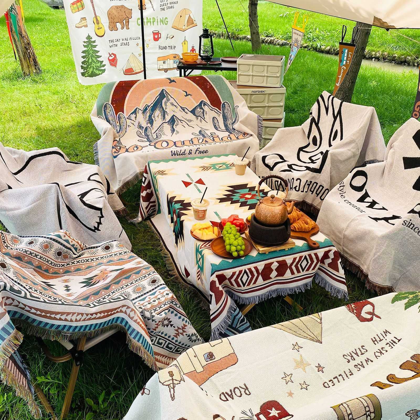 

Blankets Bohemian blanket fashion cartoon art fluffy cotton gift living room bedroom sofa travel camping blanket