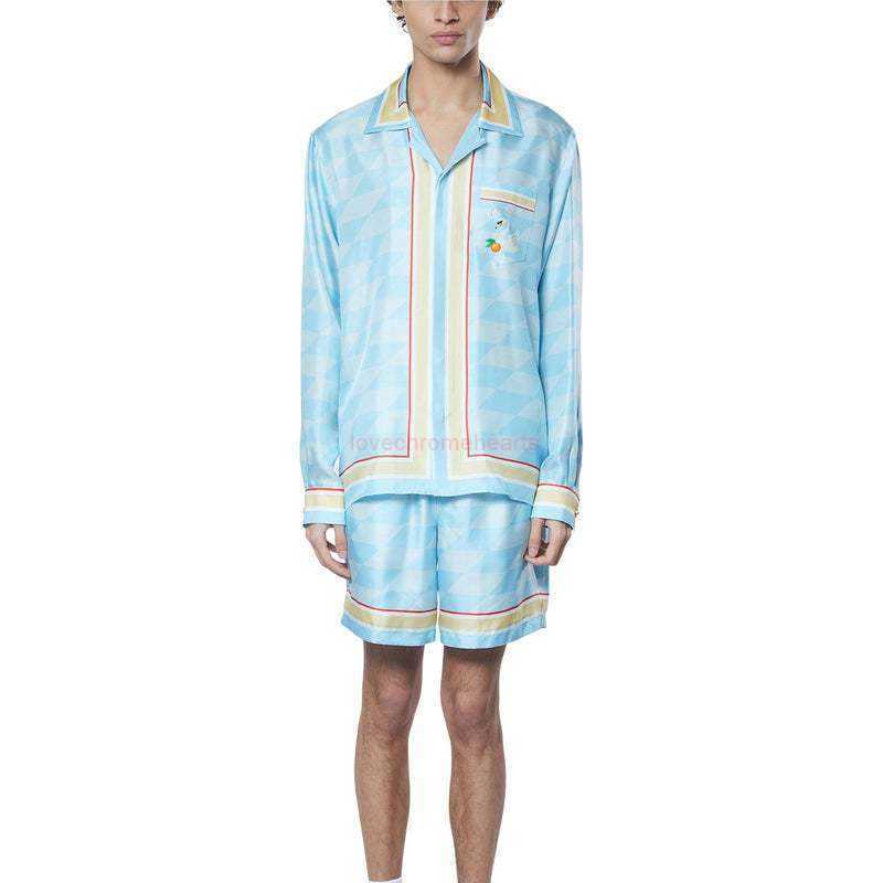 

Casa Designer Fashion Clothing Shirts Tracksuits the Correct Version of Casablanca23ss Diamond Orange Swan Mens Womens Loose Fitting Ins Trendy Brand Long Sleeved, Shipping fee