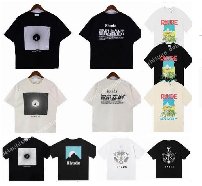 

2023 Designer shirts Summer Mens T-Shirts Womens Rhude Designers For Men Tops Letter polos Embroidery tshirts Clothing Short Sleeved tshirt Large Tees, C12