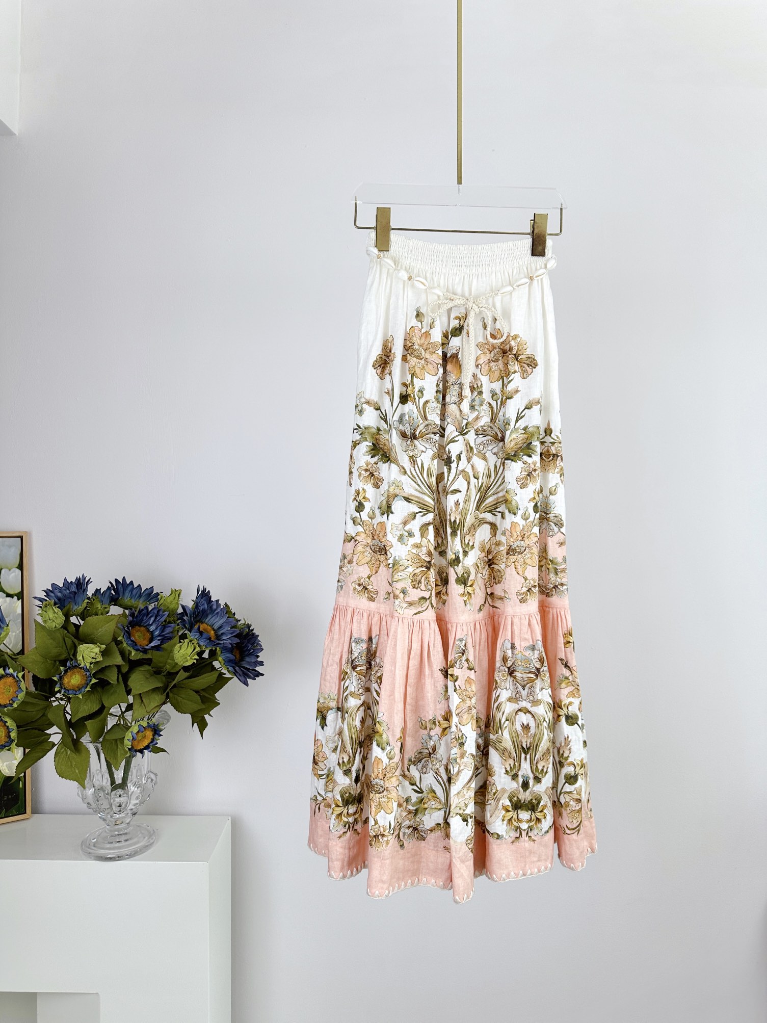 

Skirts designer Half skirt 2023 autumn with Shell Belt print Mid length half skirt, Multi