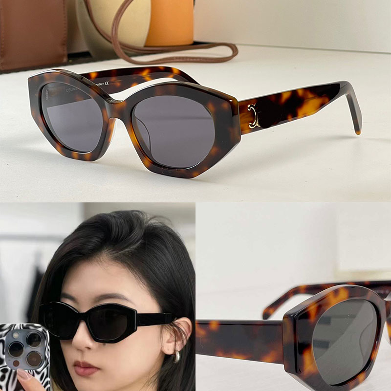 

Acetate Sunglasses Havana classic TRIOMPHE 08 Designer geometric frame 4S238 female Fashion vintage tortoiseshell color
