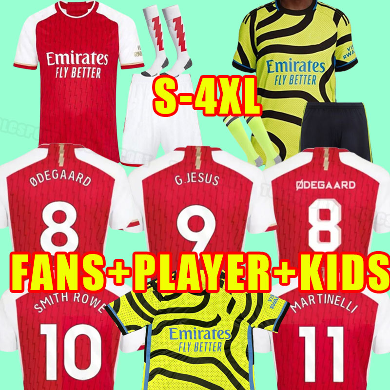 

23 24 soccer jerseys SMITH ROWE SAKA MARTINELLI TIERNEY 2023 2024 football shirt Men ODEGAARD gUNNER G.JESUS VIEIRA men Fans Player version home away third