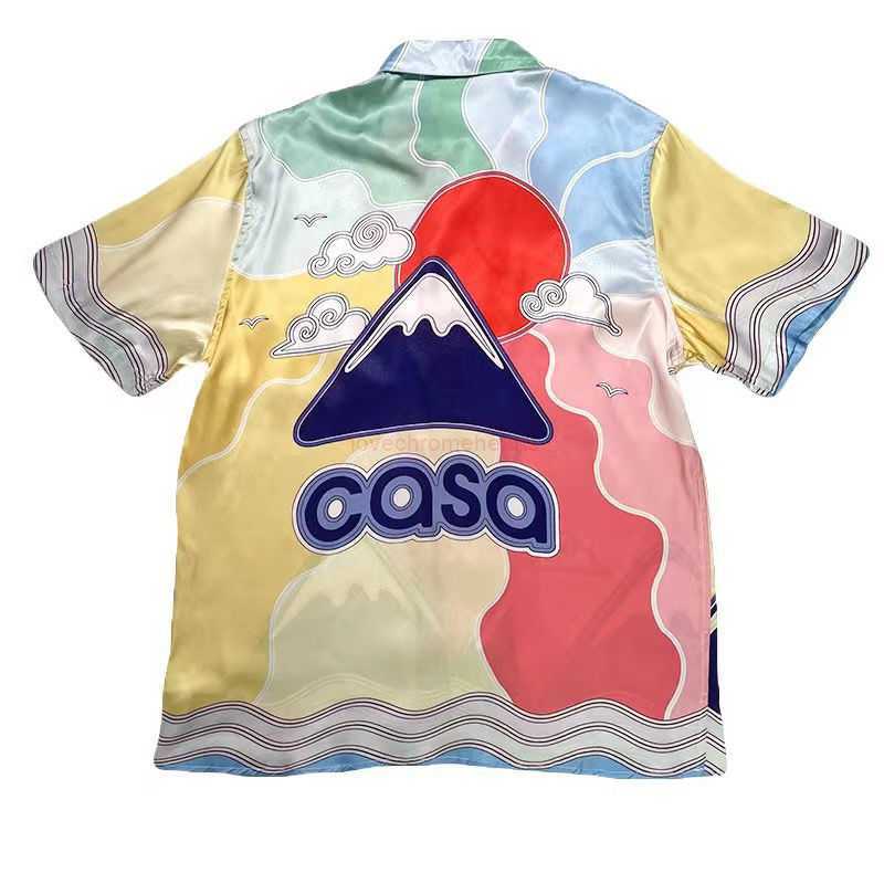 

Casa Designer Fashion Clothing Shirts Tracksuits High Quality Casablanca 22ss Marshall Hill Red Sun Gradient Men' Women' Couple Hawaiian Short Sleeve Shirt, Shipping fee