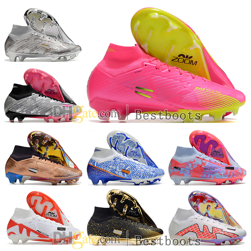 

Gift Bag Kids Football Boots CR7 Mercurials Superfly IX 9 Elite XXV FG Cleats Neymar ACC Ronaldo Mens Women Soccer Shoes Athletic Outdoor Trainer Botas De Futbol, Color 25