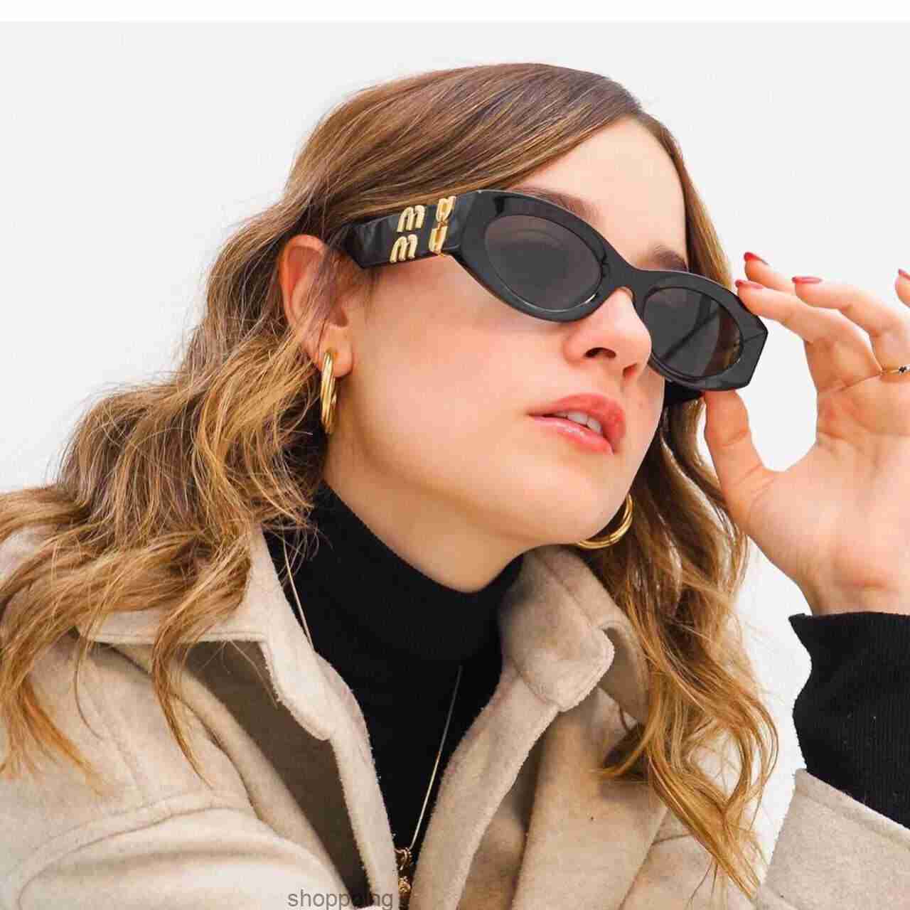 

Miu Sunglasses Oval Frame Miu Sunglasses Radiation Resistant Personality Men's Retro Glasses Board Grade Appearance Value Outdoor Tourism Street Shootntxj