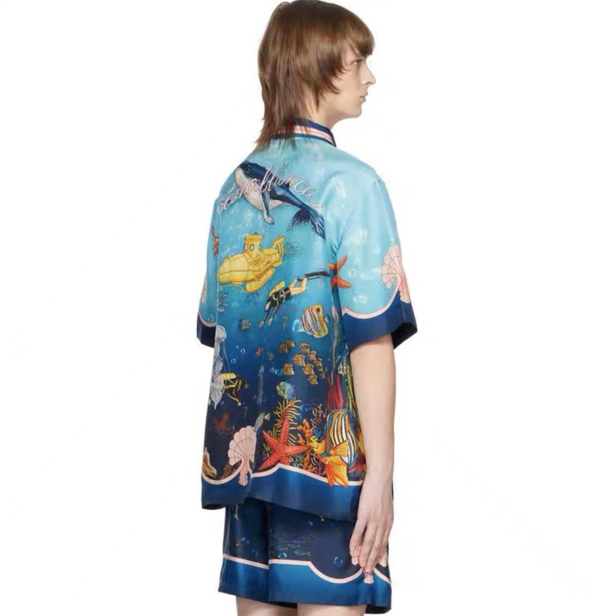 

Casa Designer Fashion Clothing Shirts Tracksuits Casablanca Tennis Club 23 Underwater Creatures Romantic Hawaiian Men' Women' Short Shirt, Shipping fee