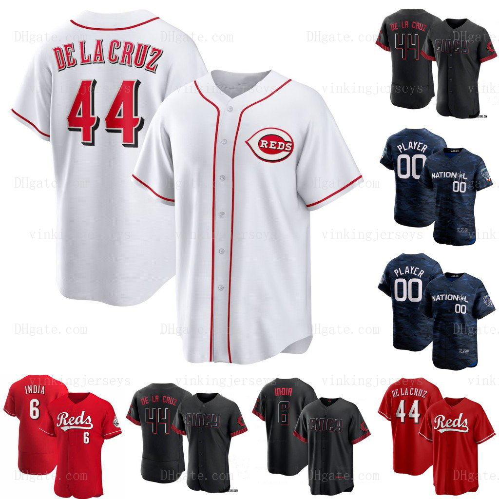 

#44 Elly De La Cruz Reds jersey Jonathan India Tyler Stephenson Wil Myers Jonathan India Jake Fraley Stuart Fairchild Spencer Steer 2023 All Star baseball Jerseys men, Coolbase men