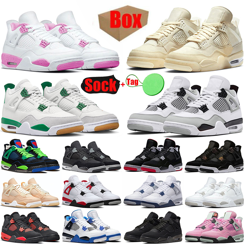 

jorde 4s retro basketball shoes designer mens jumpman 4 snorlax light blue thunder sb pine green pink j4 military black cat white oreo cement cool grey seafoam sneaker, A28 grey 40-47