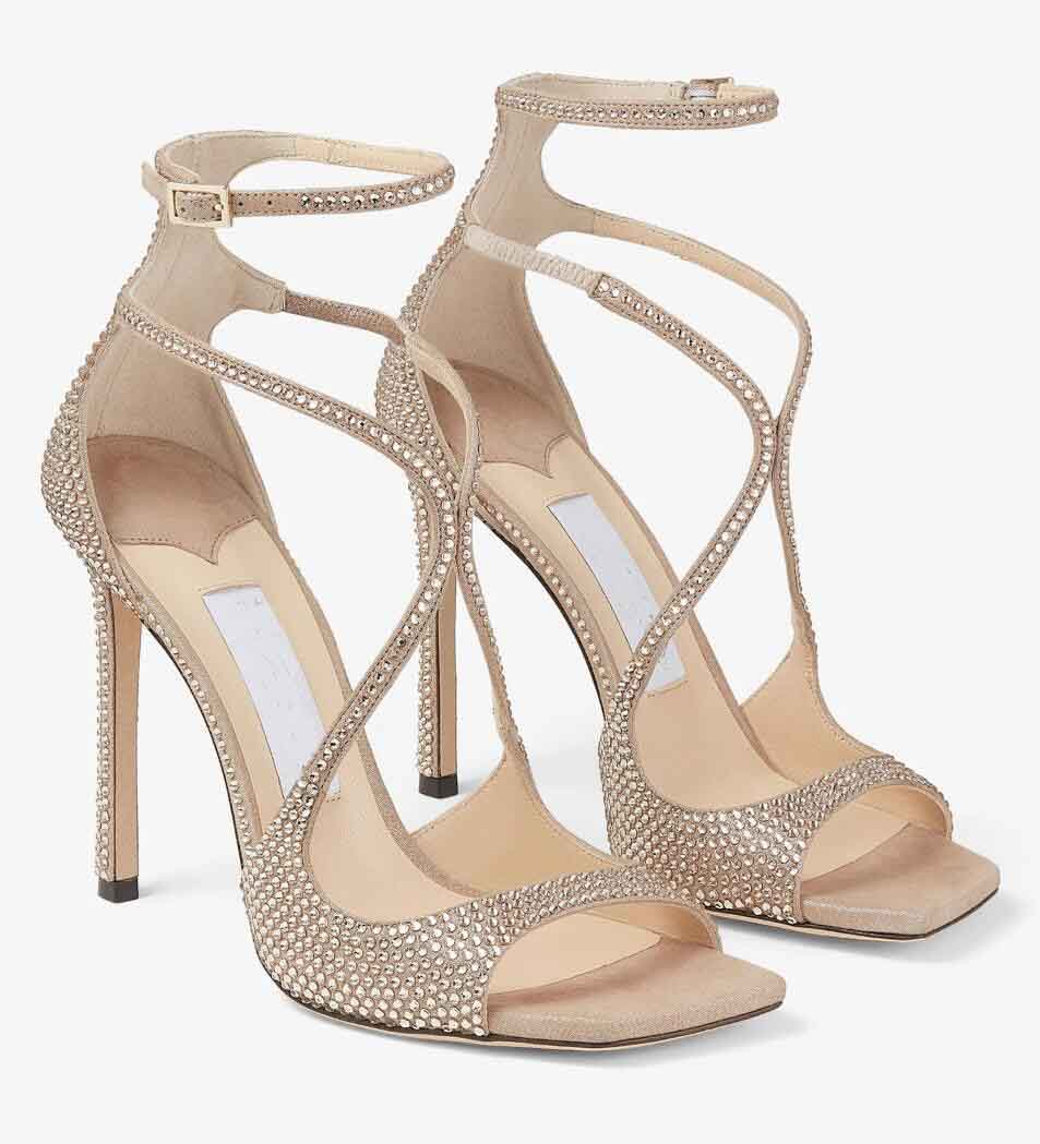Famous Summer Brands Azia Sandals Shoes Women Cross Strappy High Heels Nude Black Evening Party Wedding Sexy Lady Sandalias Heel Shoe EU35-43 Wit