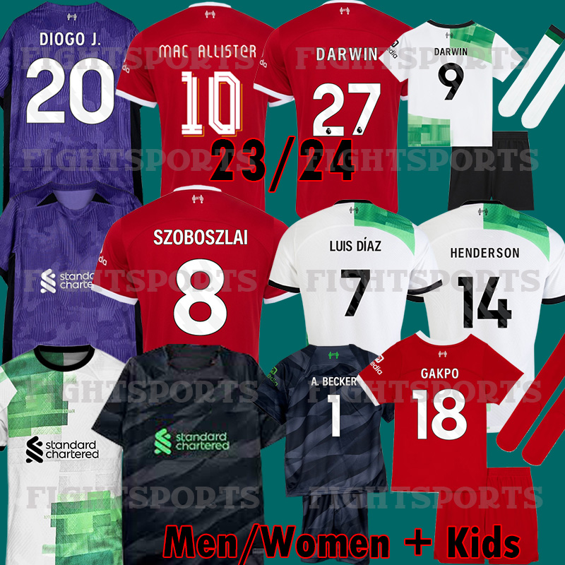 

23 24 soccer jerseys ALLISTER GAKPO DARWIN 2023 Mohamed Luis DIaz #7 Alexander Arnold football kit tops shirts men kids uniform A.BECKER black goalkeeper, Third