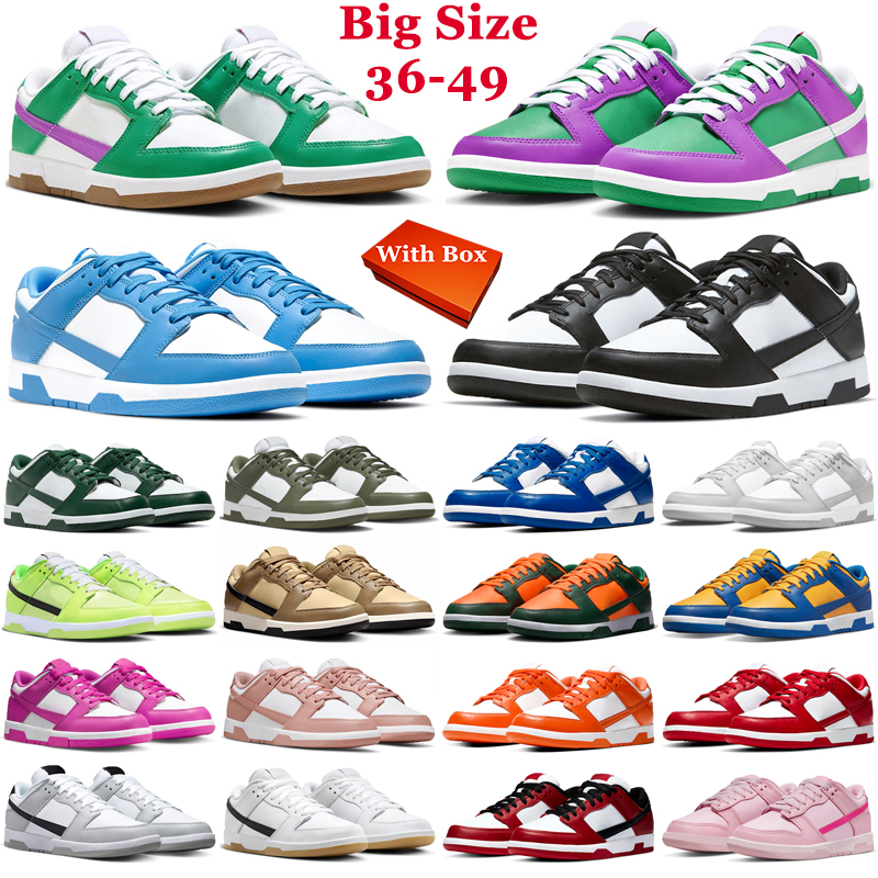 

Big Size With Box Athletic Shoes Men Women Low White Black Panda UNC Medium Olive Splash Volt Stadium Green Active Fuchsia GAI Mens Trainers Outdoor Sports Sneakers, 25