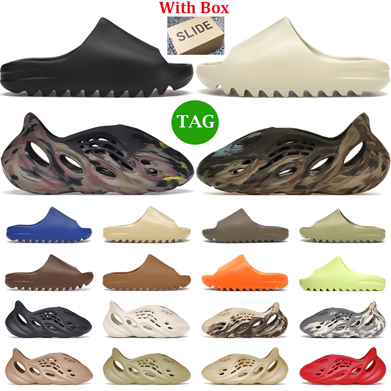 

Designer slippers men women slides sandals Onyx Azure Desert Sand Bone MX Carbon Cinder Resin Earth Brown Flax Outdoor Slide sliders slipper, #4