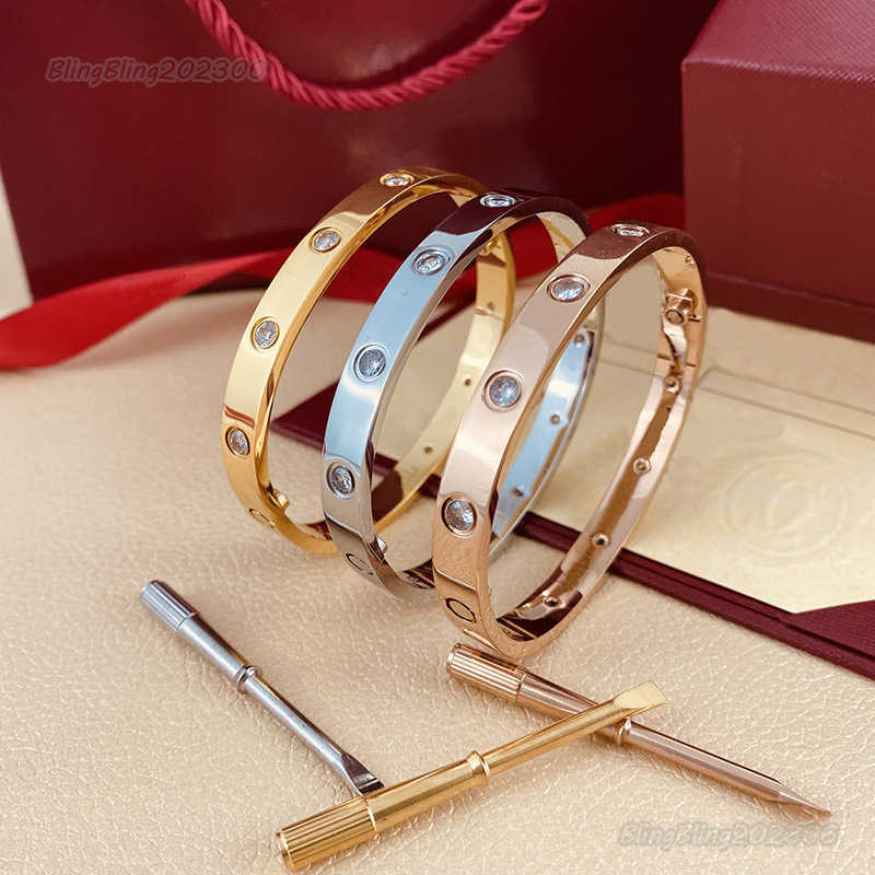 

designer High end luxury screwdriver love bracelet Fashion unisex cuff bracelet 316L stainless steel plated 18K gold jewelry
