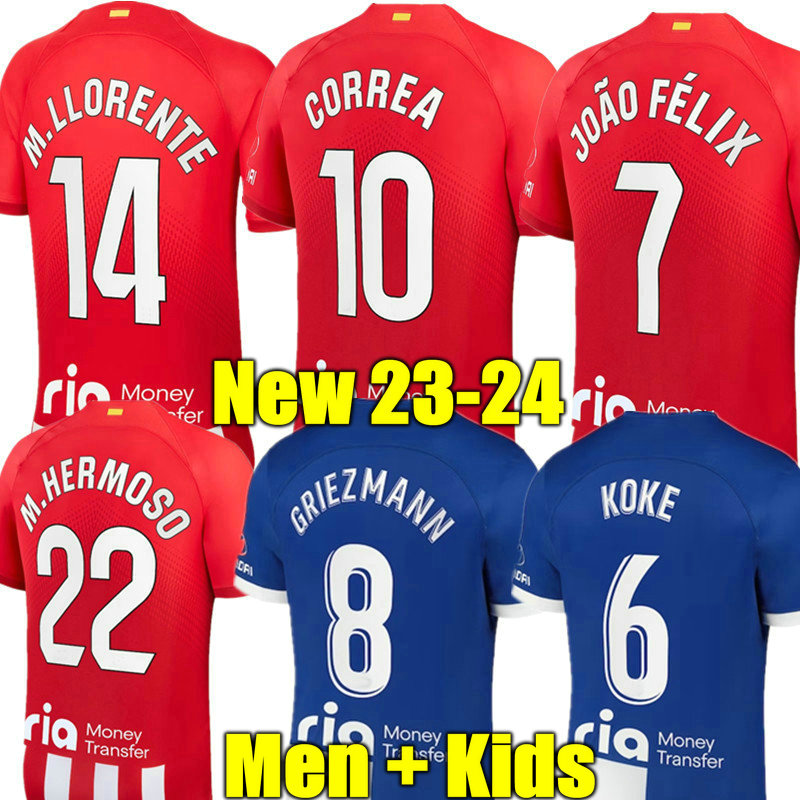 

R. DE PAUL soccer jerseys 23 24 JOAO FELIX 120TH MadridS M. LLORENTE CORREA camiseta football shirts men kids kit GRIEZMANN Cunha CARRASCO Atletico MORATA BARRIOS