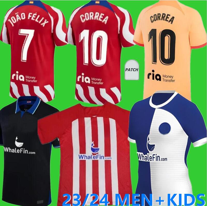 

23 24 FELIX 120th Atletico MadridS soccer jerseys 2023 2024 MORATA M. LLORENTE Correa MEMPHIS camiseta football shirt men tops tee shirts kids kit R. DE PAUL, 22/23