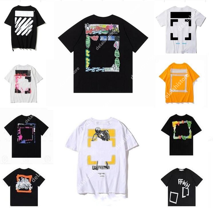 

OffS Men's T-shirts Offs White Tees Arrow Summer Finger Loose Casual Short Sleeve T-shirt for Men and Women Printed Letter x on the Back Print Oversize XR, C12