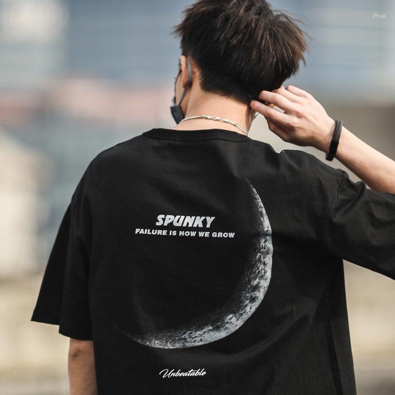

Men' T Shirts Half Moon Funny T-Shirts Men Oversized Short Sleeve Graphic Printed Tshirt Summer Hip Hop Cotton Tops Y2k Streetwear Clothes, Cloth230604b02