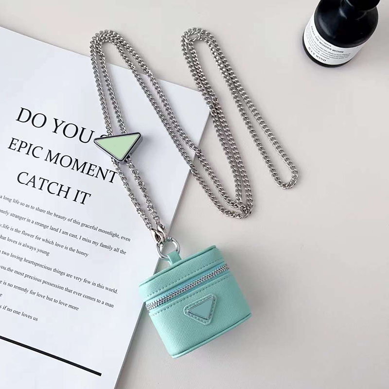 Universal Designer Earphone Accessories Case for Apple AirPods 1 2 3 4 Pro EarPods TWS Earbud Luxury Leather Chains Crossbody Necklace Box Headph-image-882428258