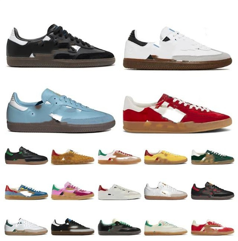

New With Socks Laces Samba Women Mens Running Shoes Classic Cream Black White Gum Designer Skate Sneakers Red Pink Wales Bonner Platform Trainers Sports Size Eur 35-45, C16 36-45