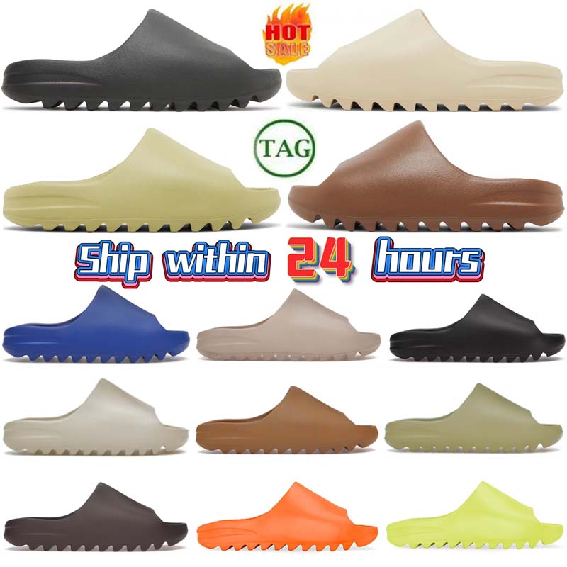 

Slippers EVA men woman Comfortable foam runners Sandals Glow Green Soot Onyx Black Bone Blue Resin Desert Sand Pure slides mens slide