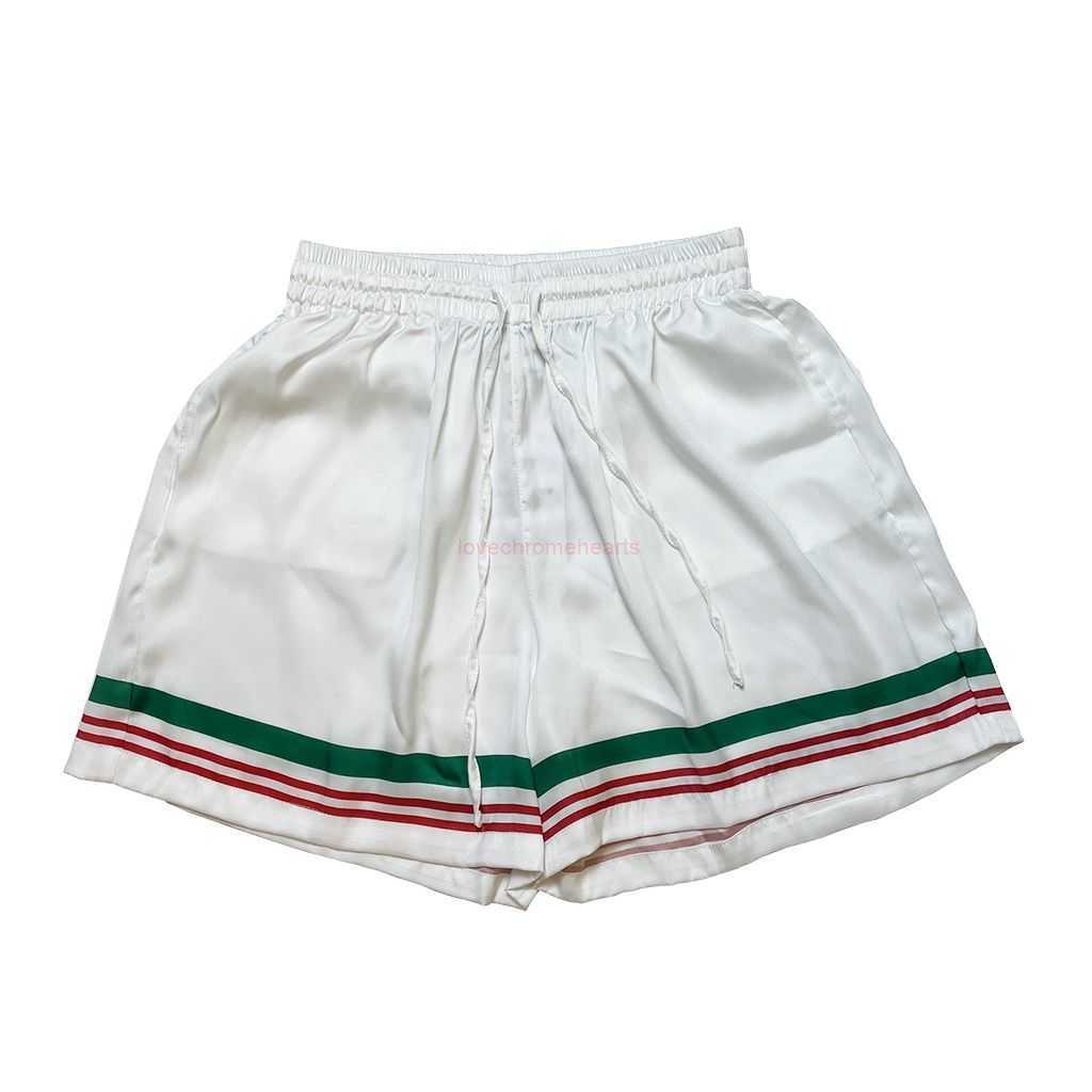 

Casa Designer Short Fashion Casual Clothing Beach shorts Casablanca Basic Printed Men's Women's Loose Versatile Silk Five Point Shorts for Beach Leisure, Beige