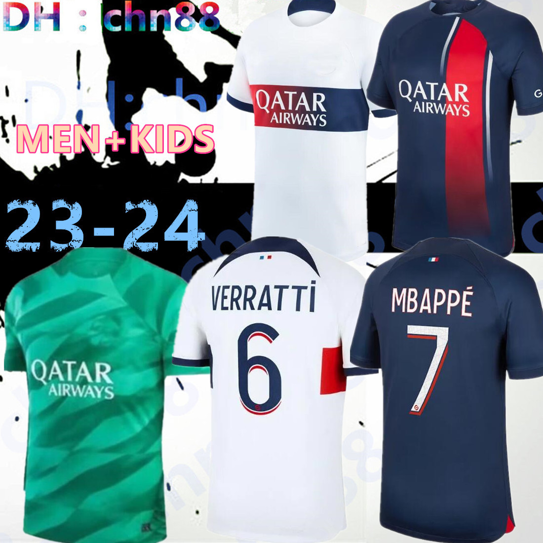 

22 23 24 PSGS MBAPPE R. SANCHES soccer jerseys DI MARIA WIJNALDUM RAMOS HAKIMI Maillots de football shirts kit men kids jersey long sleeve jersey women kids kit socks, 23-24 gk