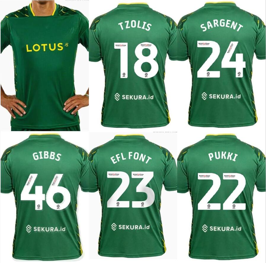 

23 24 Norwich PUKKI Soccer Jerseys City home 2023 2024 HUGILL RASHICA MCLEAN DOWELL BUENDIA TZOLIS SARGENT kit football shirt