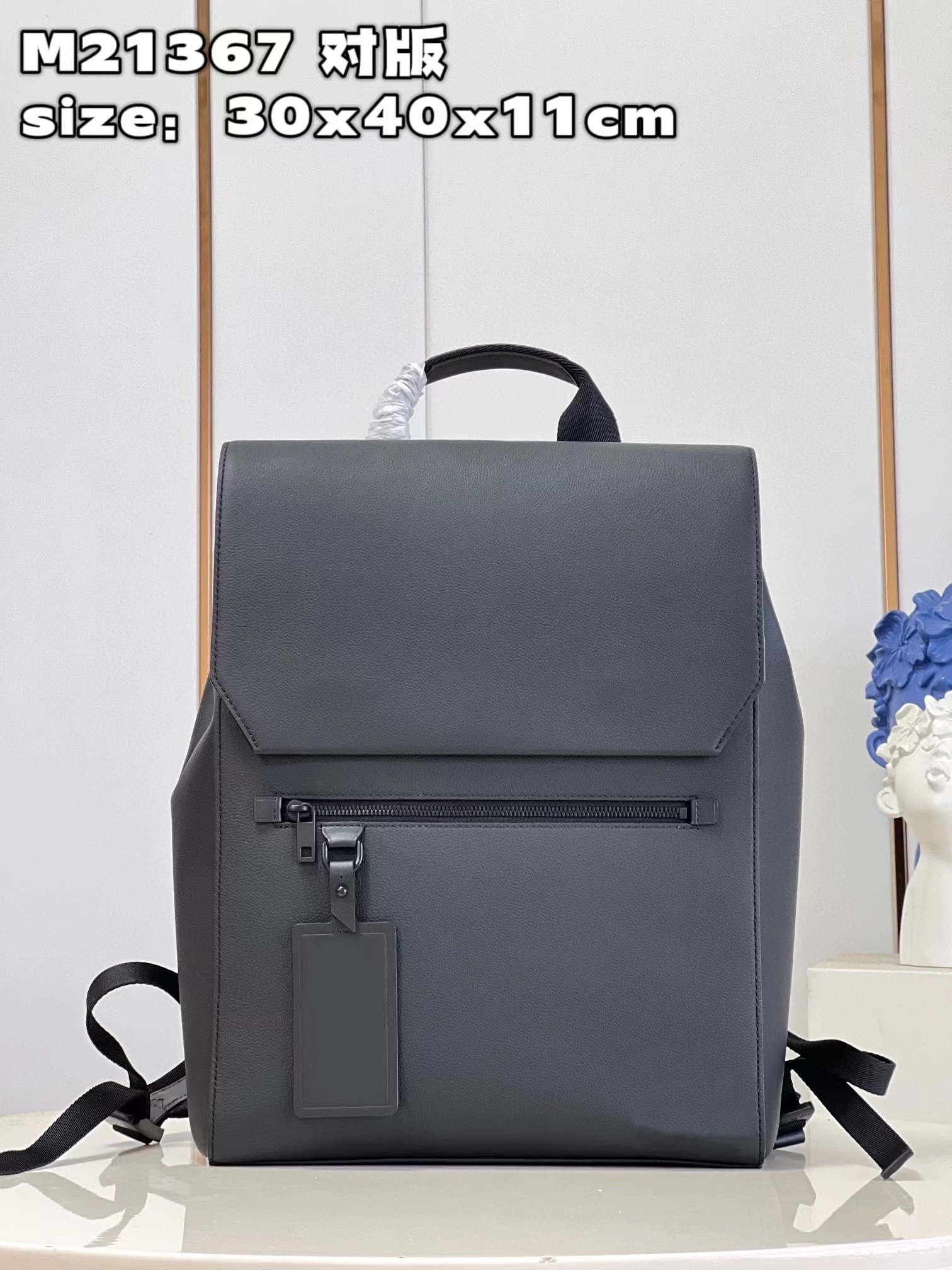 

M21367 new men's backpack high-end quality schoolbag made of cofskin material bag capacity is very large to go out essential artifact practical and good-looking, Black
