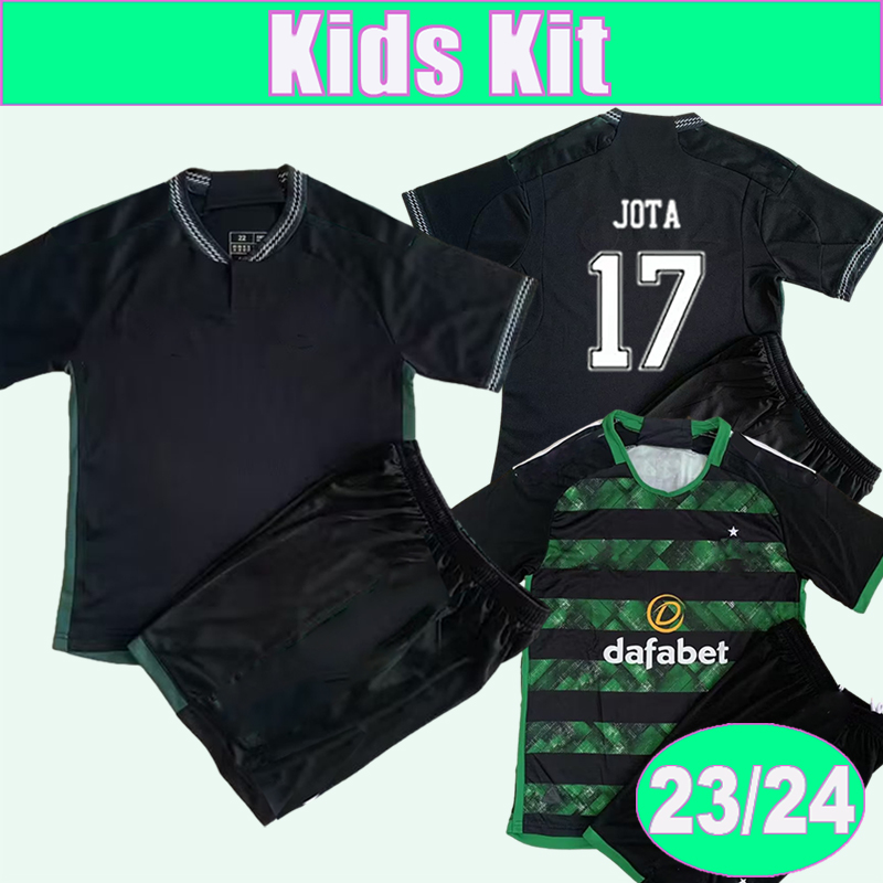 

23 24 MCGREGOR JOTA Kids Kit Soccer Jerseys 2023 Concept Versionc TURNBULL FORREST AJETI JOHNSTON Away Black Children's Suit Football Shirts Uniforms, Tz9652 22 23 home no socks