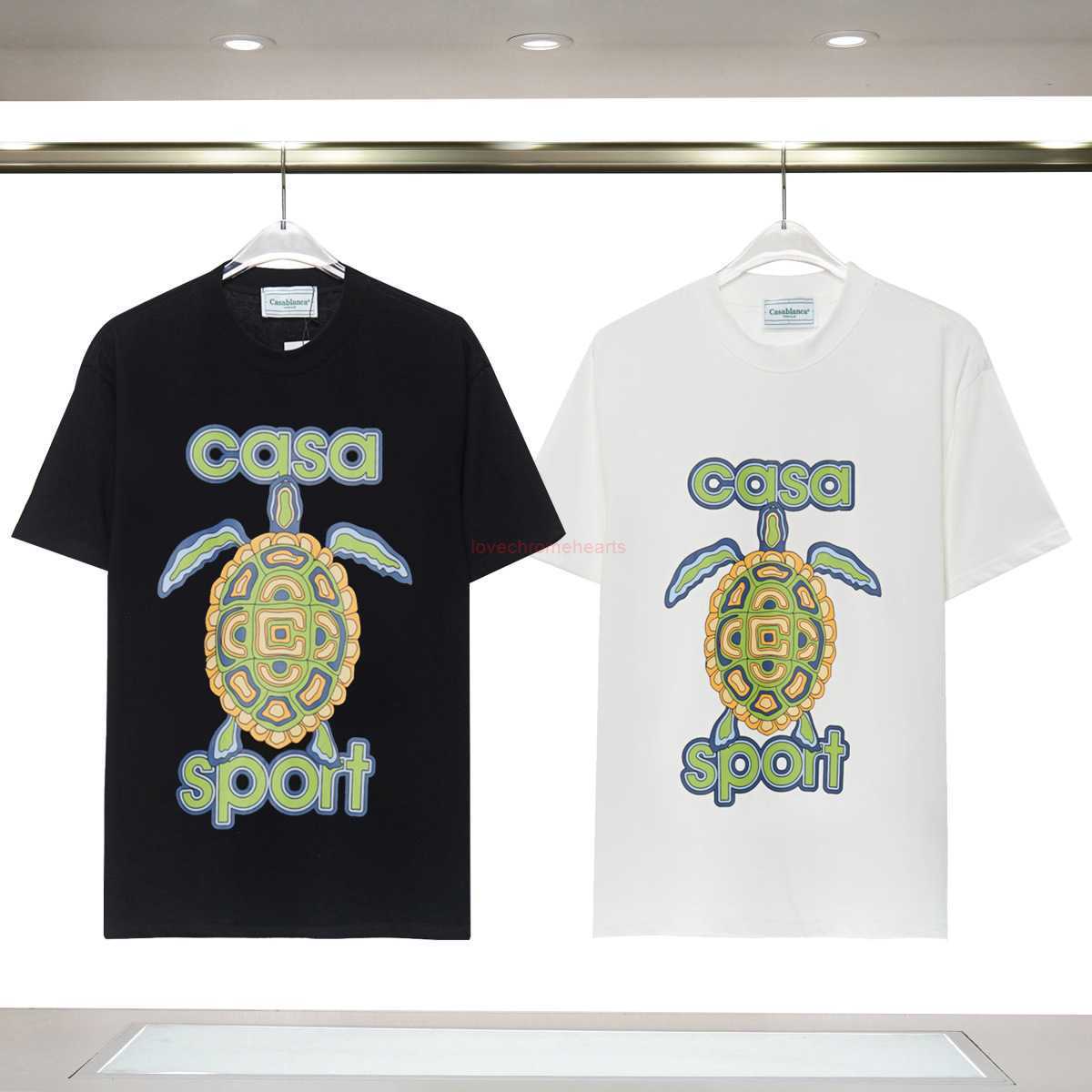 

Casa Designer Fashion Clothing Tees Tshirts Spring/summer 2023 Casablanca Short Sleeve T-shirt Men's Women's Tortoise Crack Letter Print Top, White
