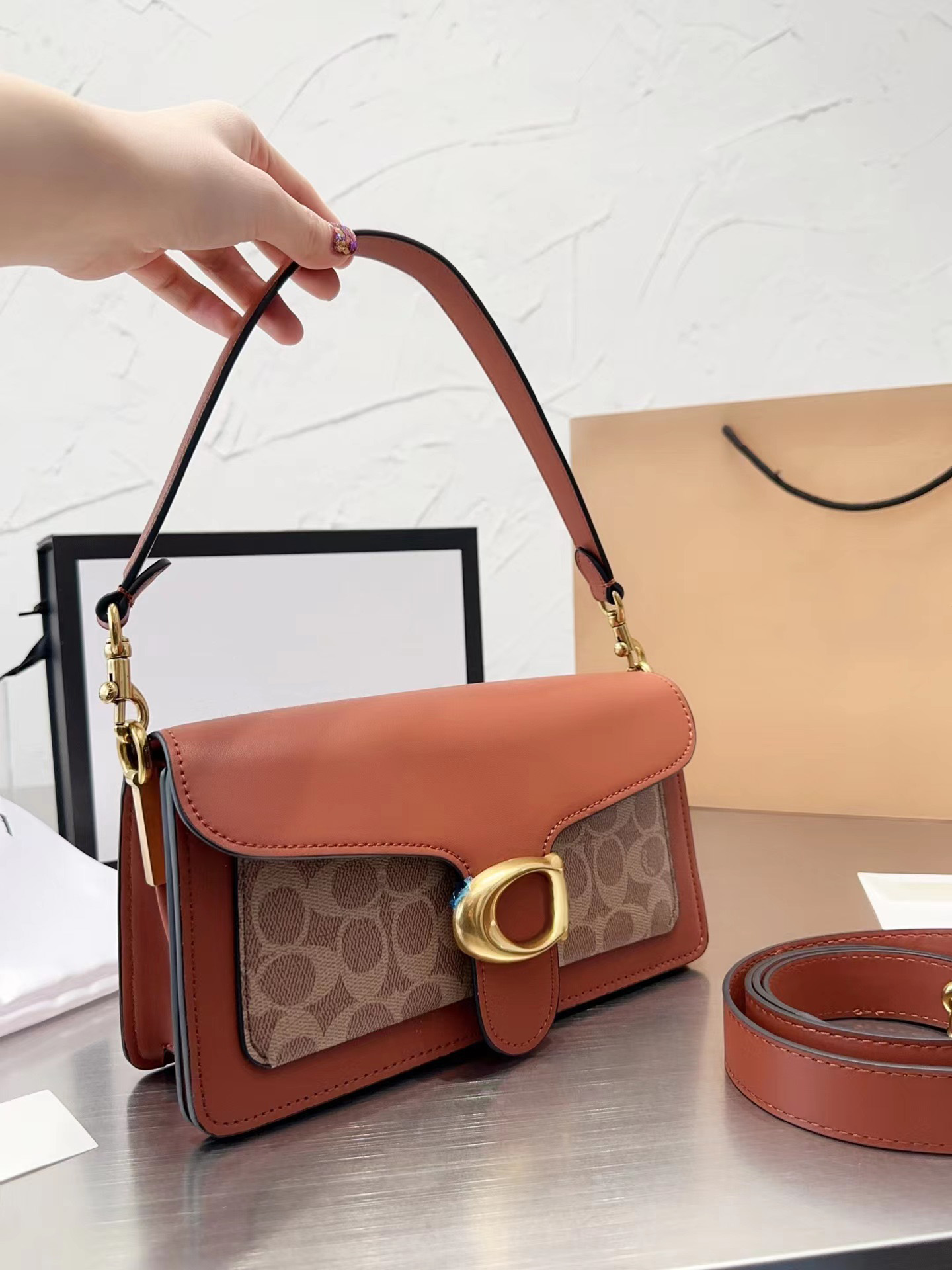 

Luxury handbag designer crossbody tabby shoulder bag for women genuine leather female fashion sacoche borse letters bolso lady cross body bag flap designer bags, The same as original