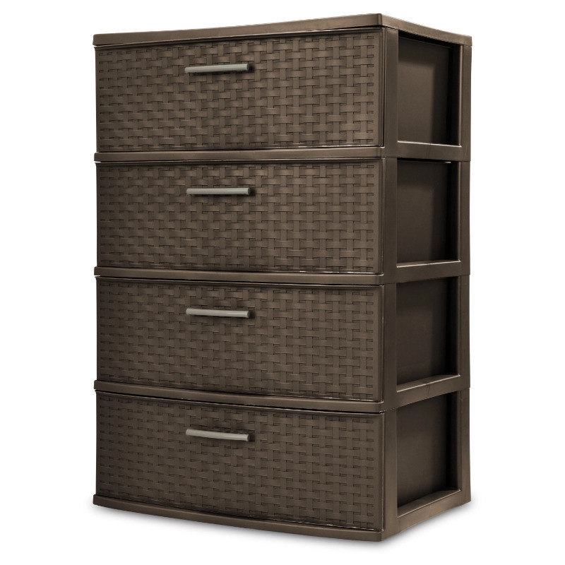 

Storage Drawers Sterilite 4 Drawer Wide Weave Tower Espresso storage drawers kitchen drawer organizer under desk 230703