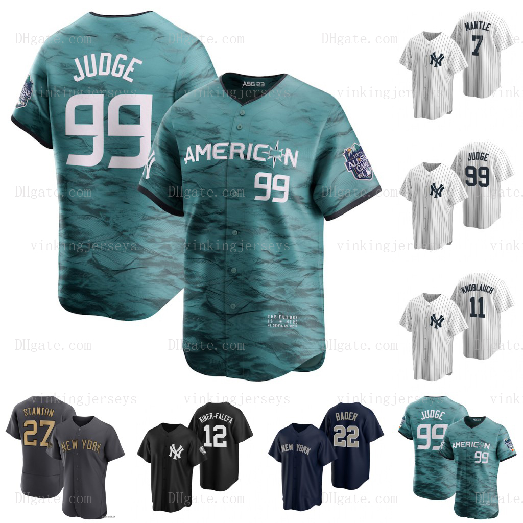 

2023 All Star Game Yankees baseball jersey #99 Aaron Judge Anthony Volpe Kyle Higashioka Giancarlo Stanton Aaron Hicks Anthony Rizzo Josh Donaldson Harrison Bader, Coolbase men