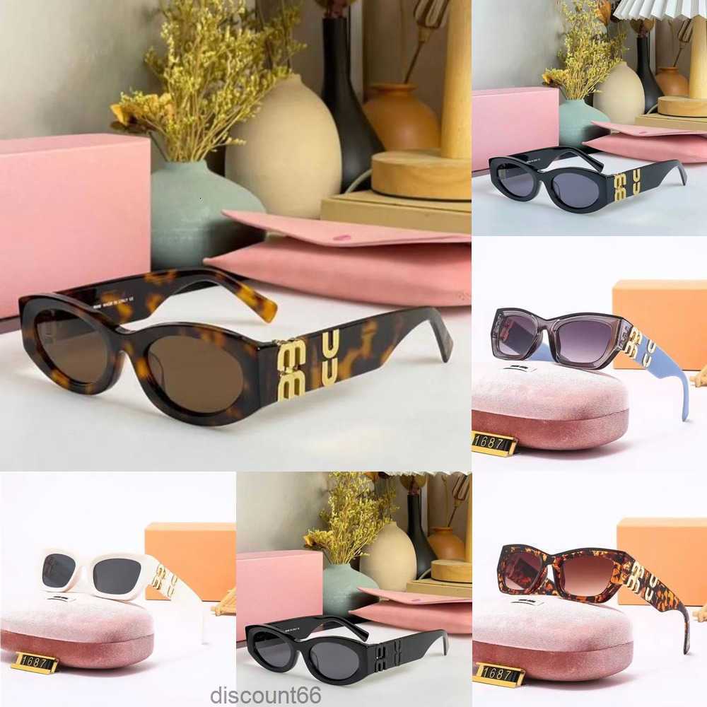 

Miu Luxury Sunglasses Oval Lenses UV400 Radiation Resistant Personalized Retro Women's Small Frame Glasses Plate Advanced High BeautyFK60