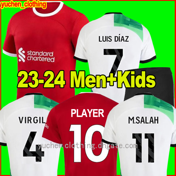 

23 24 MAC ALLISTER soccer jerseys GAKPO DARWIN 2023 2024 Mohamed Luis DIaz Alexander Arnold Football Kit Tops Shirts Men Kids Uniform A.BECKER Goalkeeper, 23-24 away+patch2