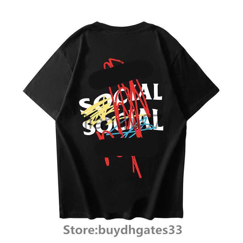 

Mens TShirts Fashion Trend Brand ASSC T Shirt Anti Social Club Color Pen Graffiti Letter Printing Shortsleeved Cotton Tshirt Men Women Outdoor Casual All J230704, Mt-2027