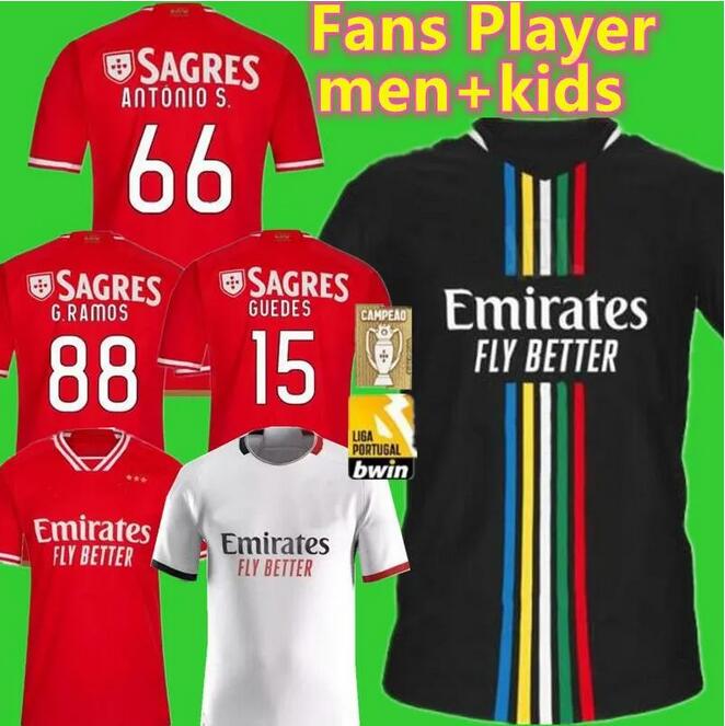 

23 24 Fans Player version Benfica soccer jerseys SEFEROVIC WALDSCHMIDT PIZZI RAFA G.RAMOS 2023 2024 Home Away Men kids kit Football shirts OTAMENDI Kokcu Di Maria