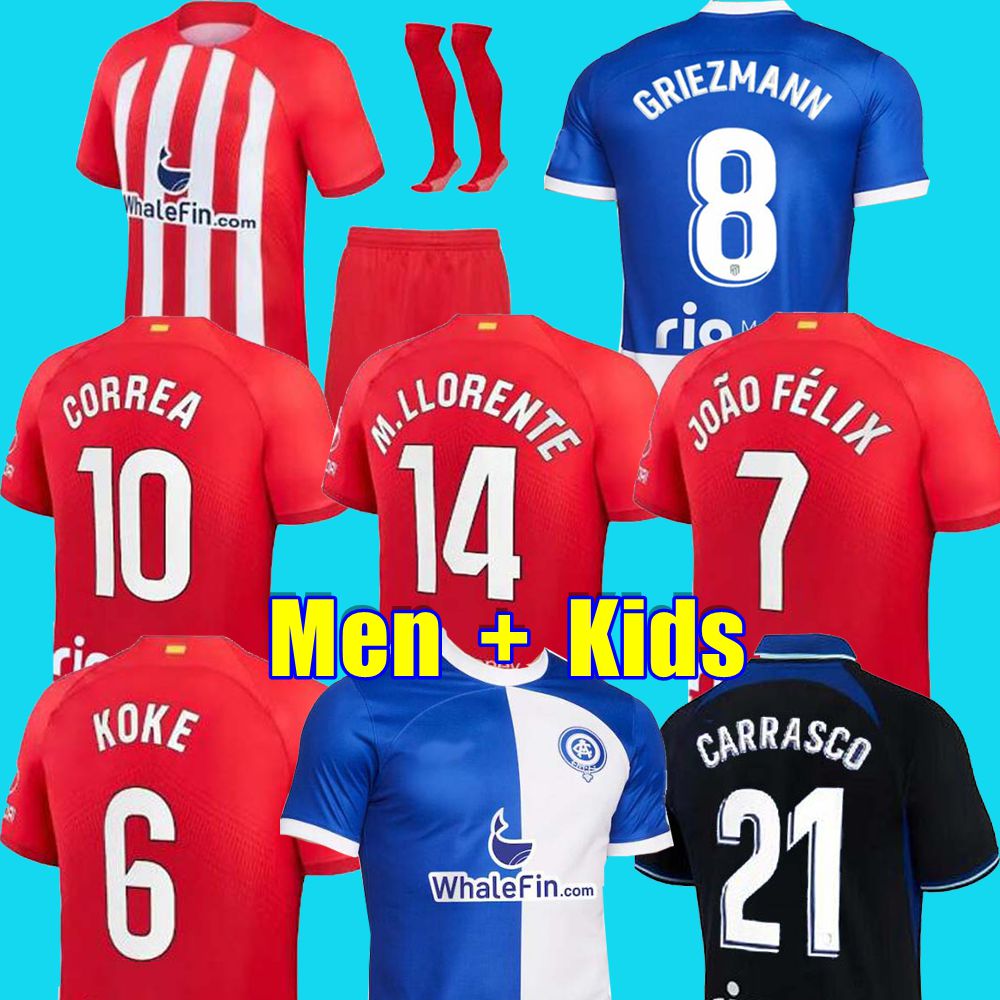 

soccer jerseys 23 24 MEMPHIS home 2023 M. LLORENTE Correa camiseta football shirts kids GRIEZMANN R. DE PAUL CARRASCO 120th Anniversary Atletico MadridS JOAO FELIX, 23/24 home aldult