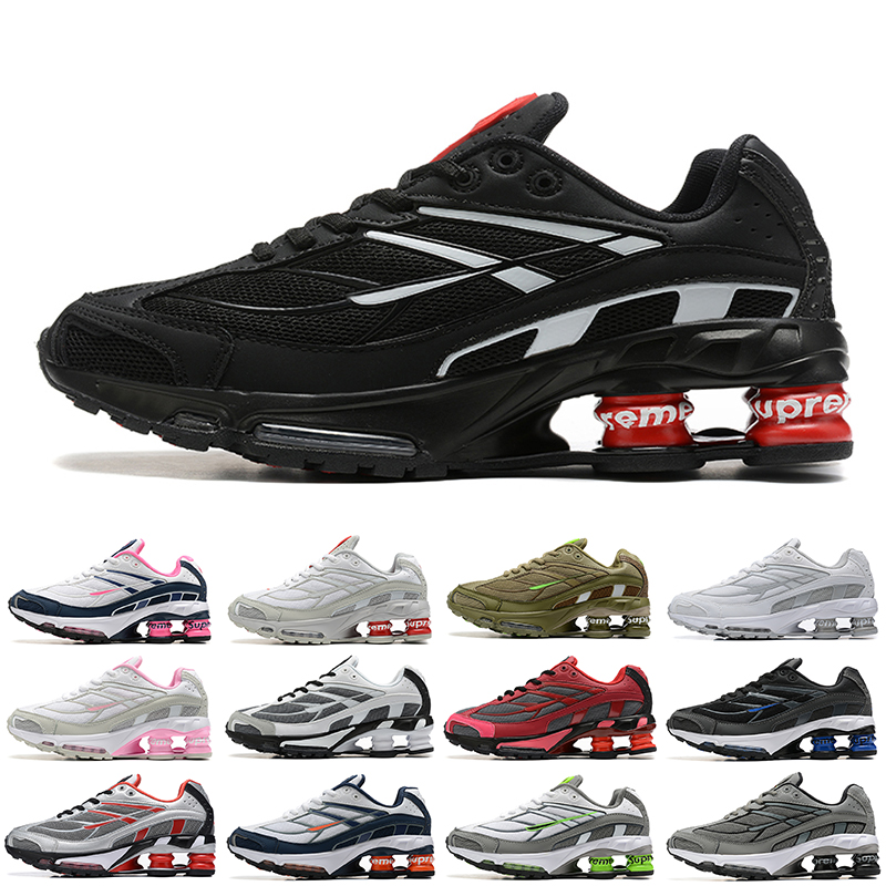 

2023 Fashion airs Shox Ride Cushion Mens Women Running Shoes trainers Triple Black White Lightweight Breathable Designer Mesh Sports Sneakers 36-45, #1 white metallic gold 36-45