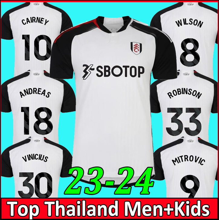 

23 24 FULHAM soccer Jerseys ANDREAS CAIRNEY MITROVIC ROBINSON 2023 2024 VINICIUS WILSON football shirt Men kids kit set tops uniforms, 23 24 away