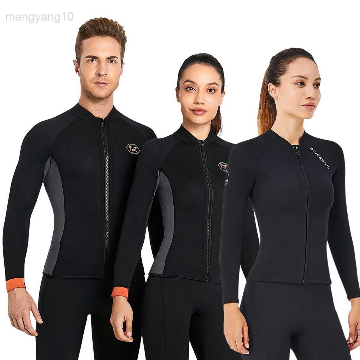 Wetsuits Drysuits DIVE SAIL 3mm Neoprene Wetsuit Jacket Top for Men Women Diving Suit Snorkeling Surfing Swimsuit Water Sport Diving Clothing HKD-image-882498593